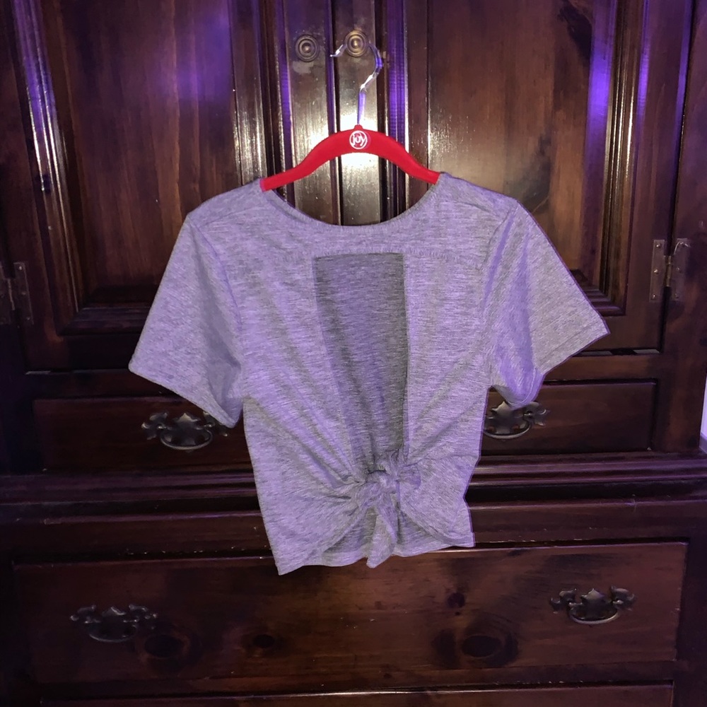 Gray Open/tie back active top